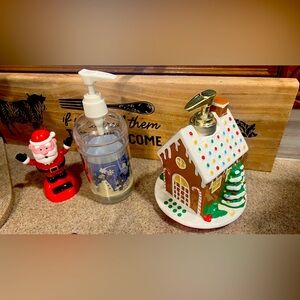 Vintage Holiday Soap Dispensers and Dancing Santa